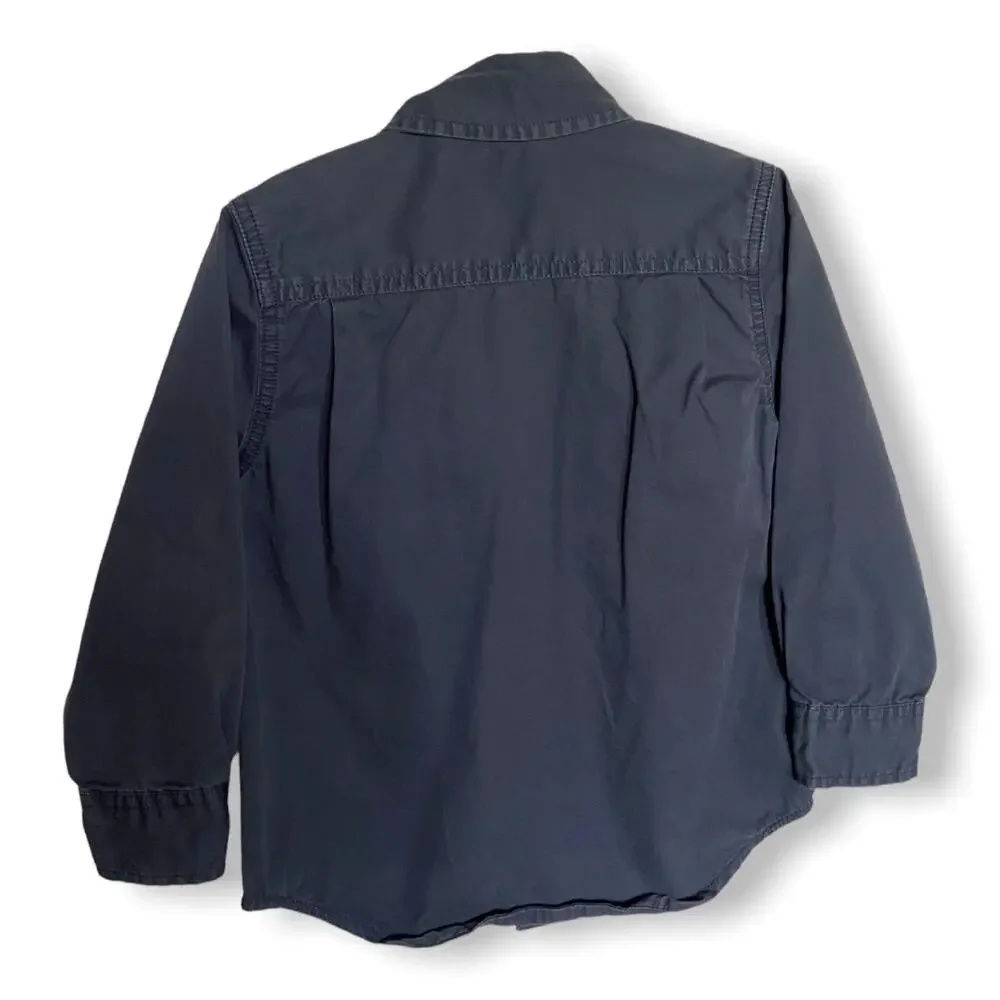 Gap Boys Shirt‎ Size 4 The Brick Lane Gray Work Style Button Up Down Front